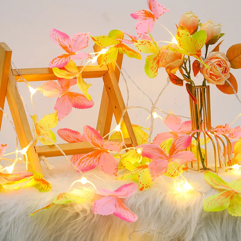 6m 40LED Butterfly String Light Flashing Fairy Lights Battery Powered for Christmas Wedding Birthday Party Bedroom Garland Decor