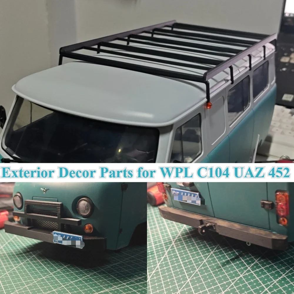 RC Model Exterior Upgrade Spare Parts Customizable Size for WPL C104 UAZ 452 1/12 Crawler Car Simulation Decor Accessories