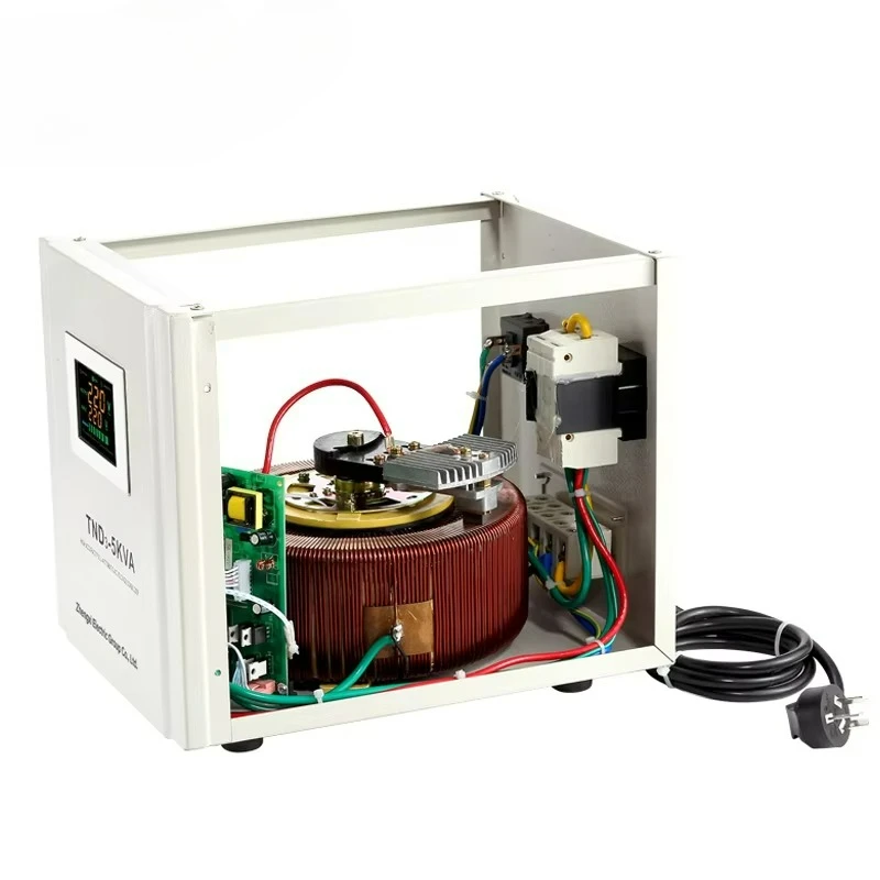 TND3-5KVA Automatic Single Phase 50Hz/60Hz Servo Controlled Digital Display Voltage Regulator 110v 220v LCD for Home SVC Use