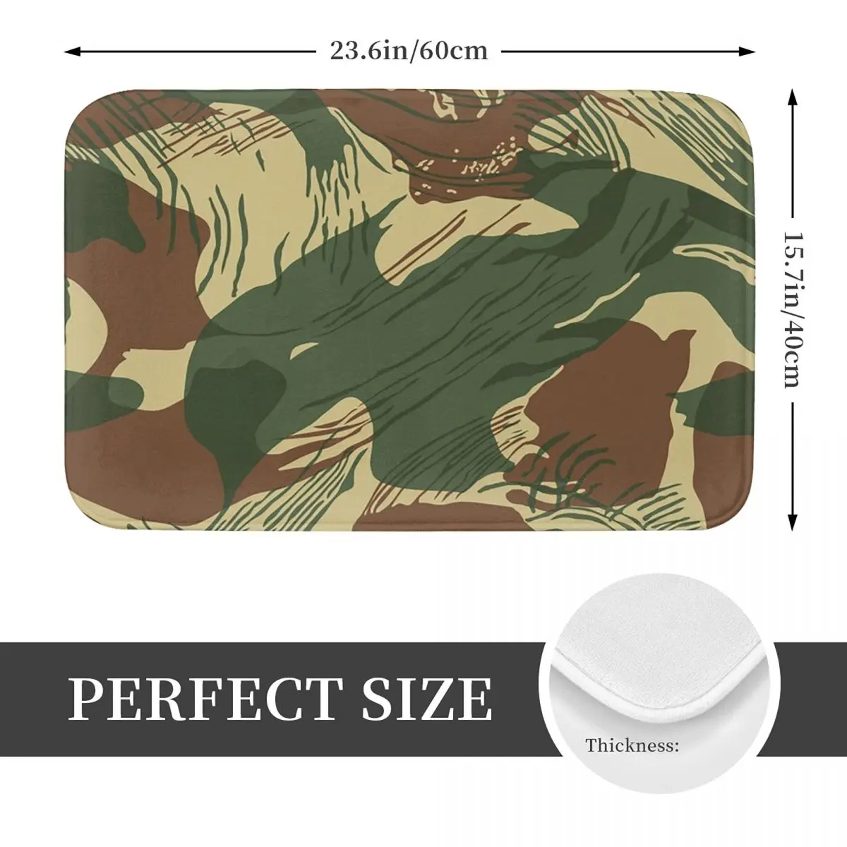 Rhodesian Brush Stroke Camouflage Non-slip Doormat Floor Mat Dust-proo Carpet Rug for Kitchen Entrance Home Room Footpad Mats