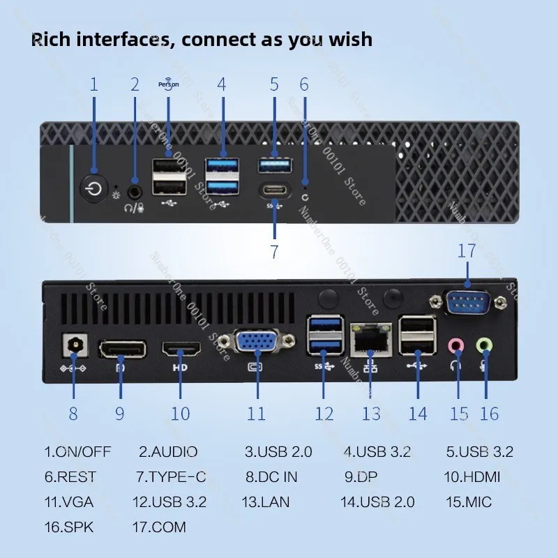 Mini PC 13th Generation Office Micro Cloud Terminal High-Performance Educational Student Computer Portable