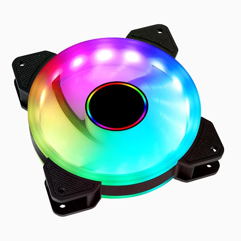 QiuzAim-enfriador de aire 5 en 1, juego de 120mm, ventilador con cubierta de ordenador, Enfriador de refrigeración, 6 pines, RGB, Led, 12cm, Ventilador silencioso, DC12V, ventiladores argb