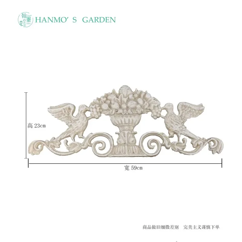 Cast Iron Dove Harvest Fruit Basket Wall Hanging Decorative Metal Wall Art for Home Garden Kitchen Rustic Vintage Style