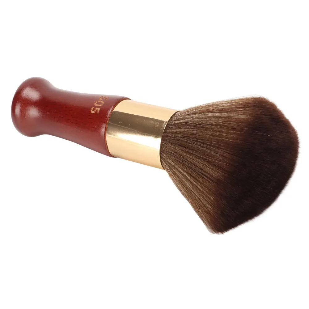 Soft Nylon Hairs Neck Duster Portable Design Ergonomic Wooden Handle Hair Cut Neck Brush Professional Durable Neck Duster Brush