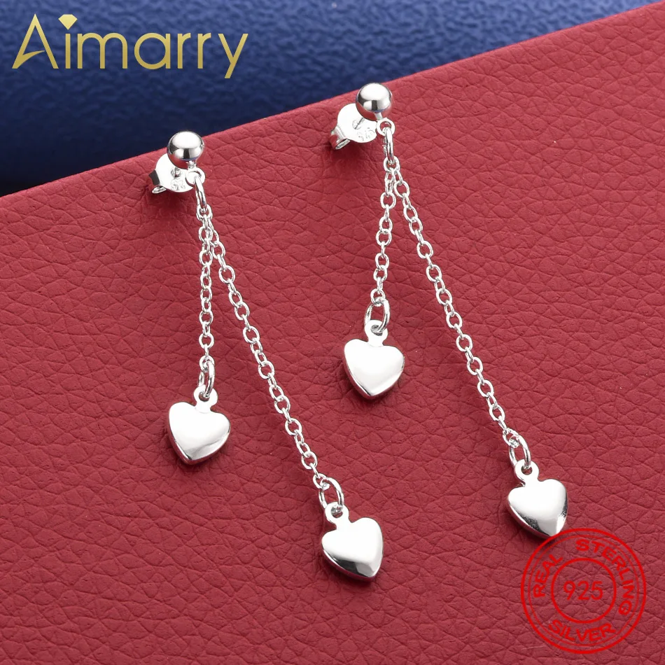 

New 925 Sterling Silver Hearts Earrings Fashion temperament Beautiful net Gifts Street all-match Jewelry