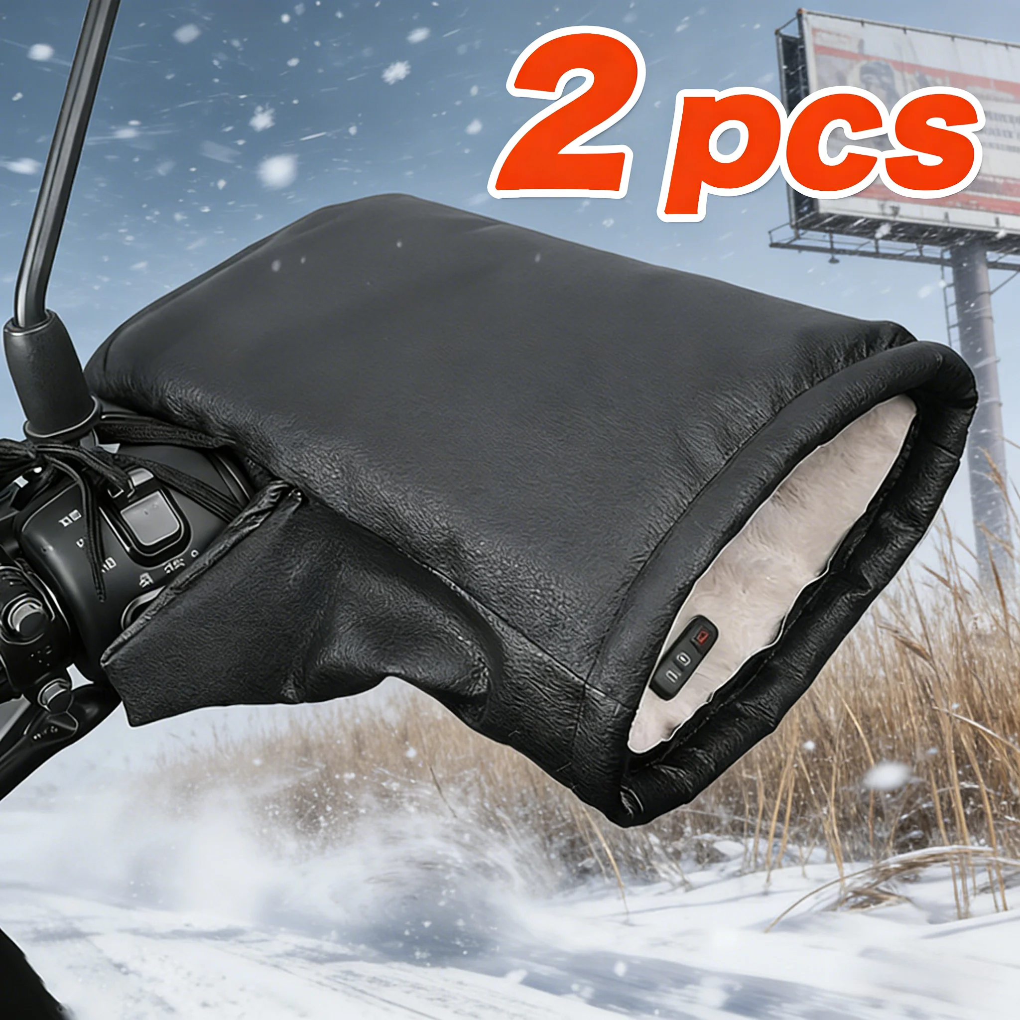 

2pcs Handlebar Muffs Motorcycle Windproof Winter Mitts Warmer Gloves Waterproof Handmuffs Bicycle Handle Hand Warm Motor Bike
