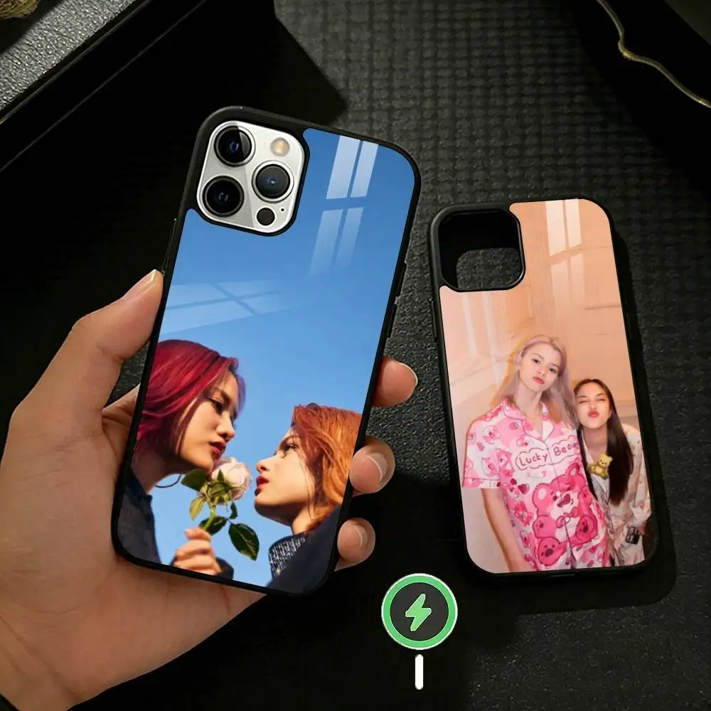 

Pink Theory Freen Becky Transparent Phone Case For iPhone 17 16 15 14 13 12 Pro Max Plus for Mirror Wireless Magnetic Cover