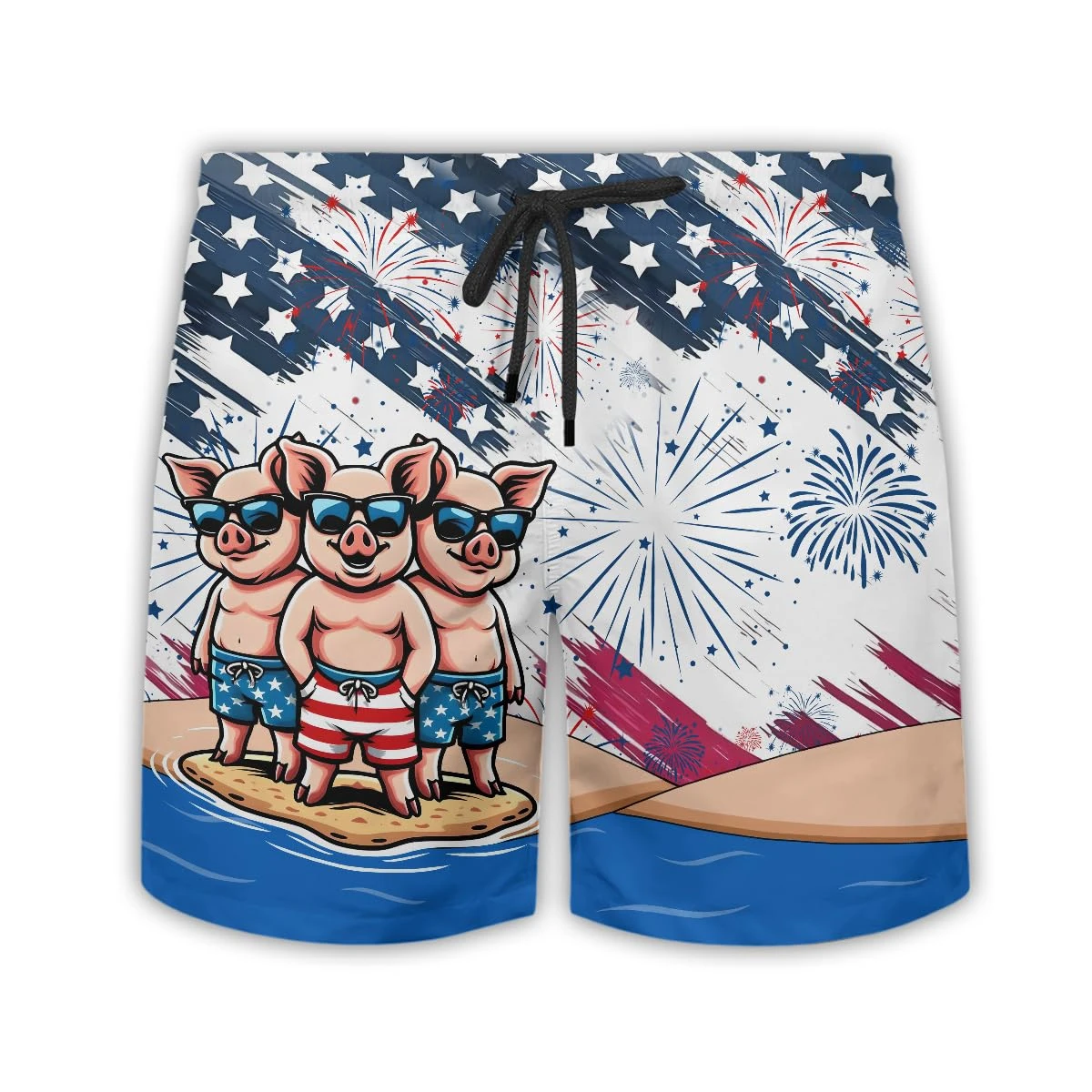 

Шорты мужские с забавными животными, пляжные шорты в стиле хип-хоп, Лев, флаг США, повседневные Гавайские штаны, одежда для мужчин