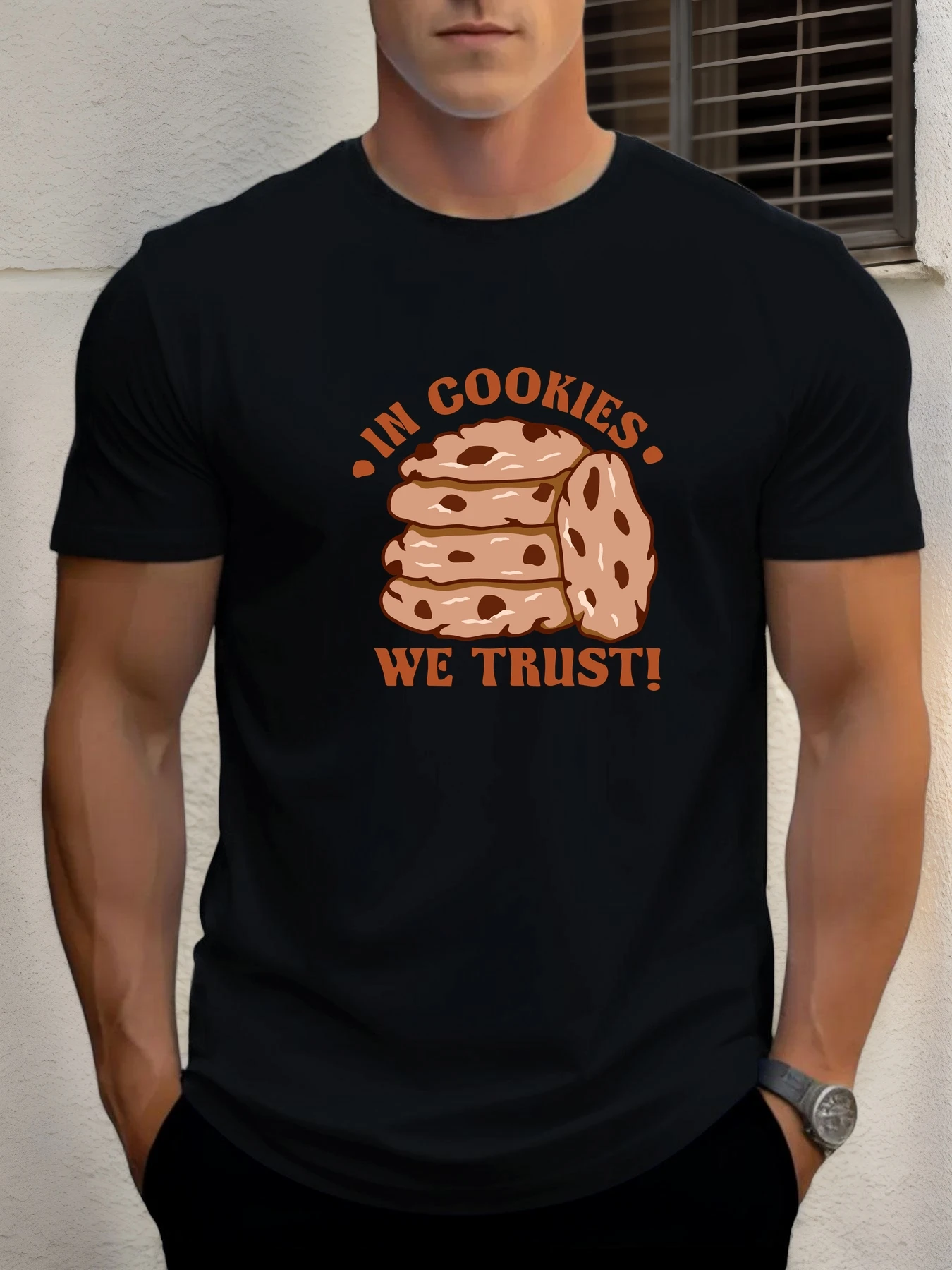 

T Shirt For Men's I'M COOKIES 100% Cotton Graphic Print Summer Round Neck Tee Casual Breathable Streetstyle Daily Cool T Shirt