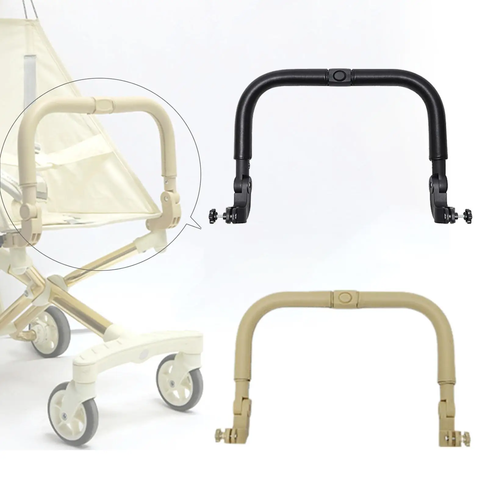 Stroller Bar Handle Adjustable Angle Stroller Bumper Bar Spare Parts Handrails Handlebar Stroller Accessory Trolley Stroller Bar