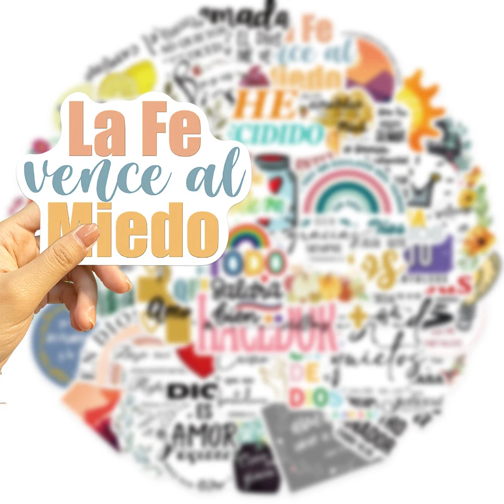 10/30/50pcs Funny Spanish Bible Word Stickers Classic Phrase Graffiti Sticker Phone Scrapbooking Laptop Suitcase Vinyl Decals