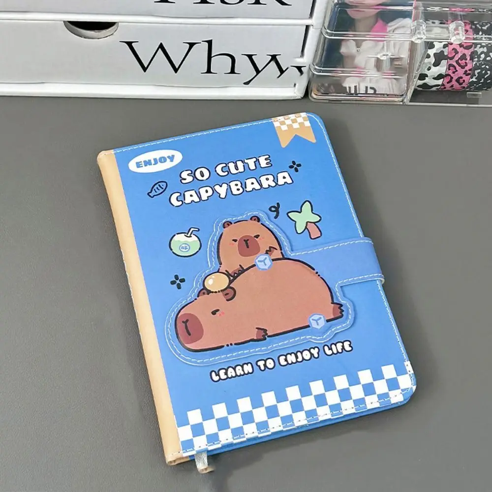 PU Capybara Notebook Magnetic Buckle Business Memos Magnetic Notebook Agenda Weekly Planner Thicken B5 Mini Notepad