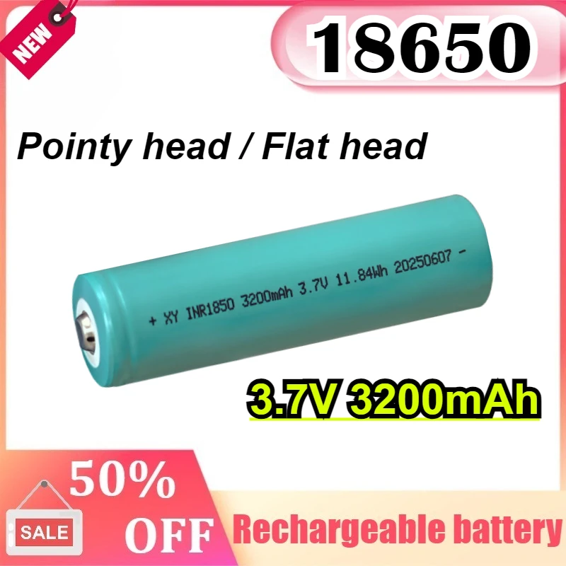 

New 18650 Lithium Battery 3.7V 3200mAh 25A 18650 High Power Tool Battery 18650 Rechargeable Battery Pointy head Flat head