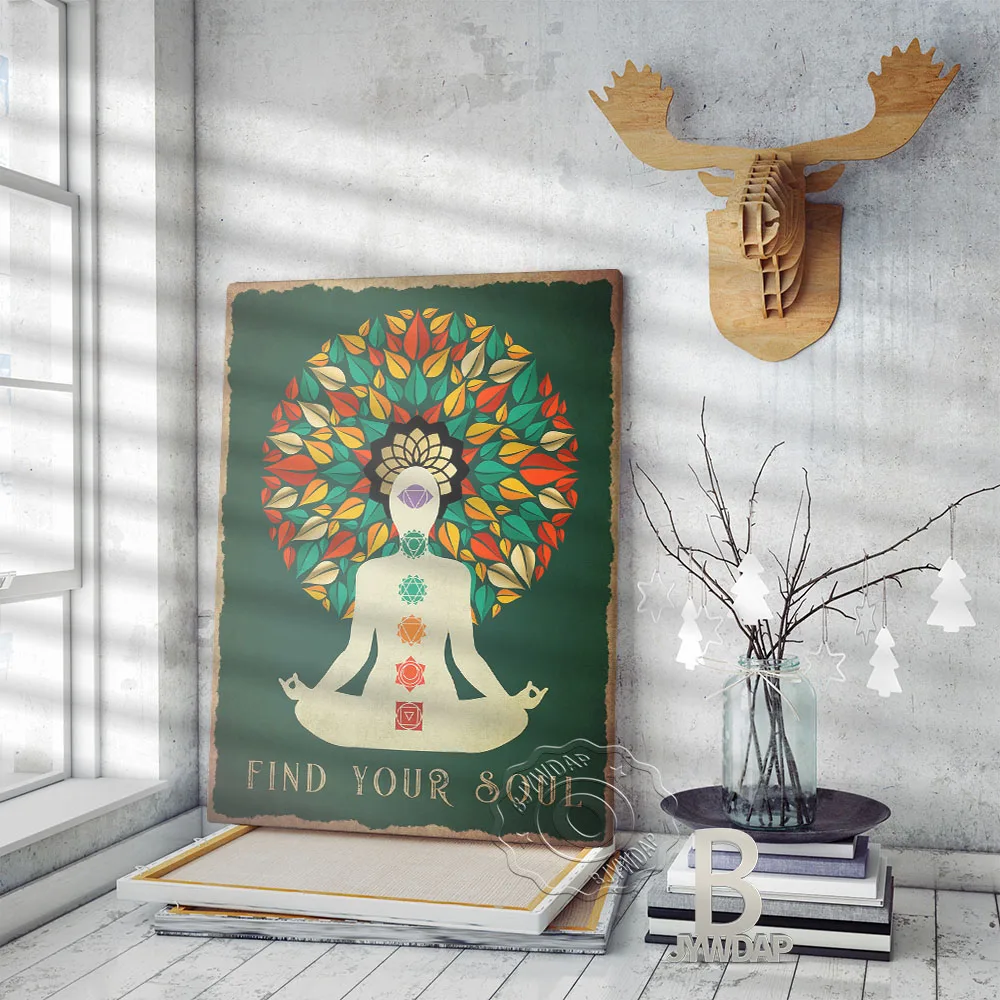 Yoga Mandala Meditation Art Print Poster Calming Zen Wall Picture Aura Chakra Kundalini Canvas Painting Modern Bedroom Decor