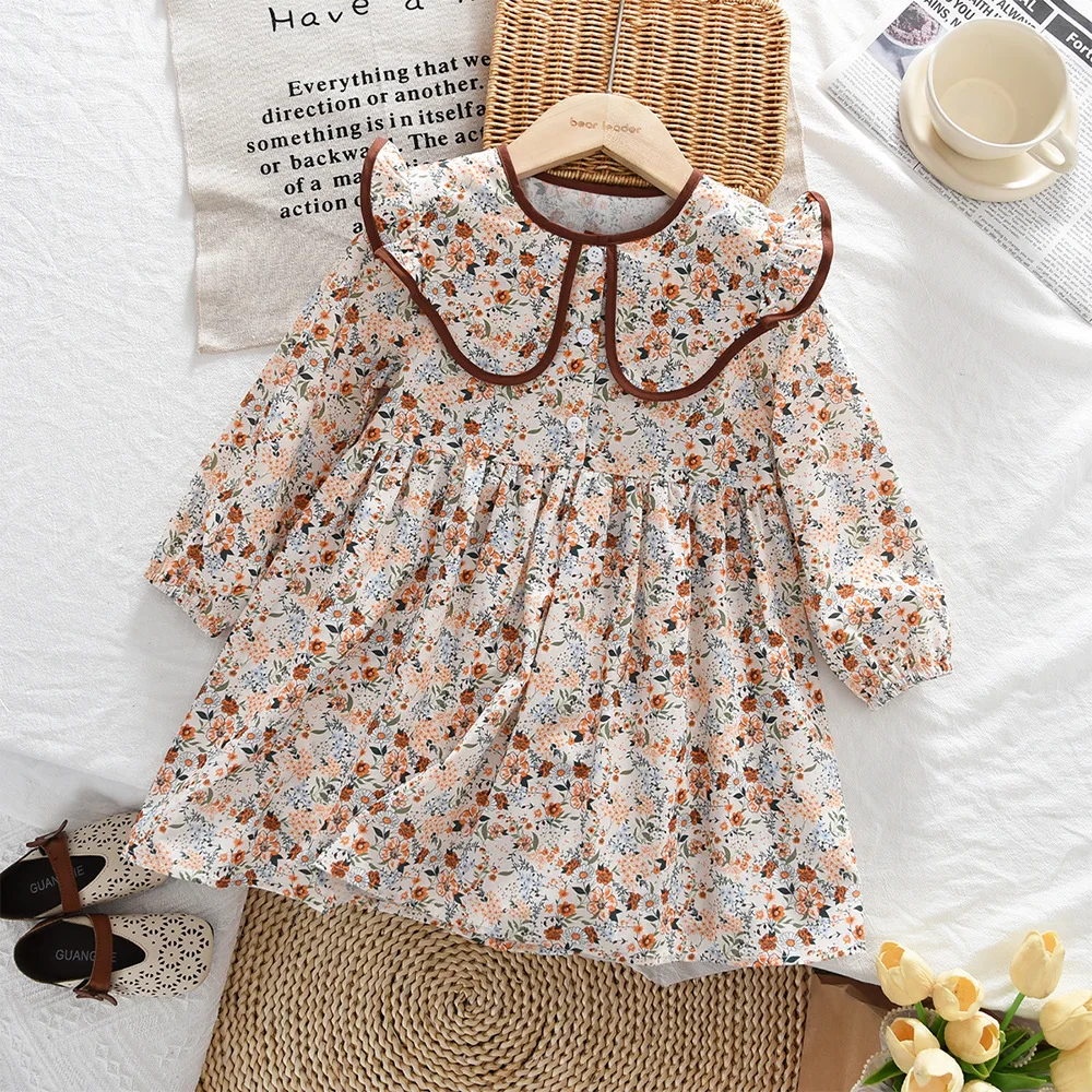 

Casual Summer Kids Girls Dress Floral Kids Clothes Bow Patchwork Baby Girl Princess Dress New Flower Girl Dresses