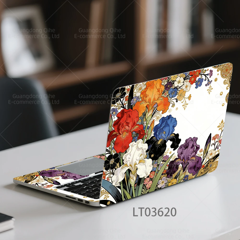 2 Sheets Self-adhesive PVC Notebook Stickers, Winter Forest with Lovely Animals and Vivid Flowers, Waterproof Scratch-proof