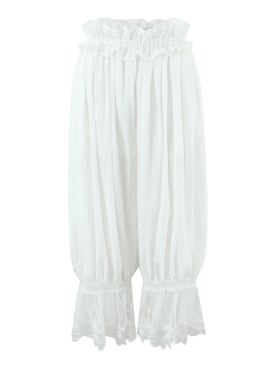 

Loose Casual Pants Lace Splice Hem Loose Comfortable Eighteen Lantern Walking See tough Comfortable Base Layer Pants