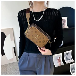 New Fashion Women's Shoulder Chest Bag  Soft Leather Casual Cross Body Luxury Design Ladies Square Bag Wallet Mobile Phone Bag