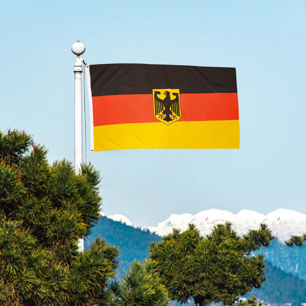 Large Germany Eaglehawk Flag with Metal Eyelets German Deutschland Flying Banner 90x150cm Hanging Germany National Emblem Flag