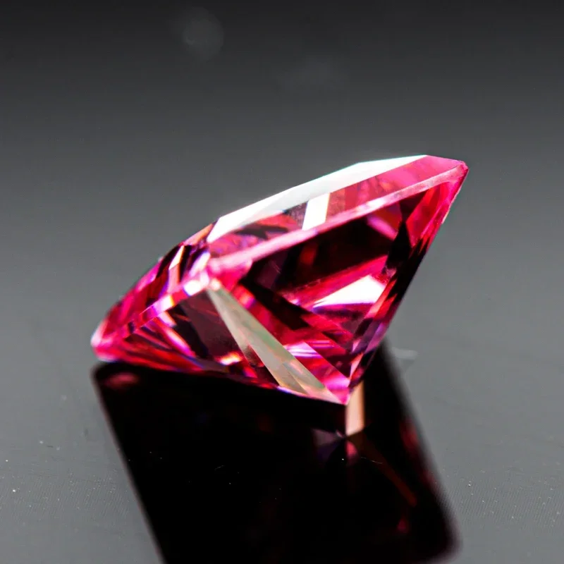 Moissanite Stone Princess Cut Pink Color Lab Grown Diamond For Charms DIY Jewel Making Materials With GRA Certificate