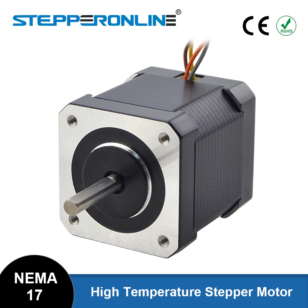 

High Temperature Nema 17 Stepper Motor 48mm 2.5A 4-lead (17HS19-2504S) Insulation Class H 180℃ for CNC Extruder 3D Printer