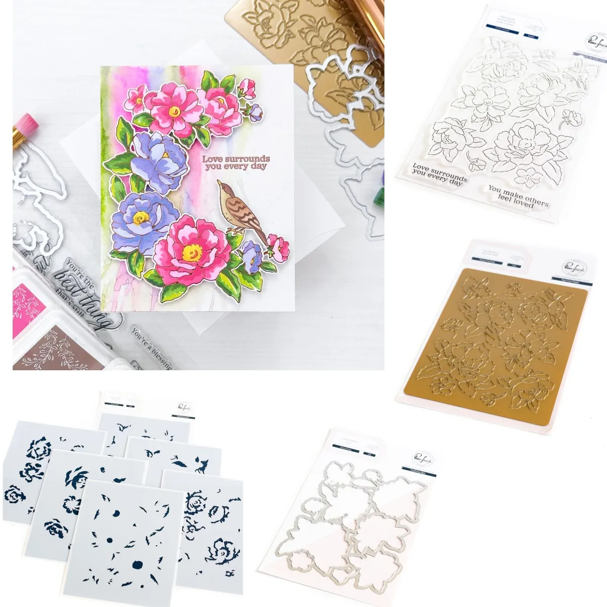 

Flower Peony Fantasy Clear Stamps Metal Cutting Dies Stencil Hot Foil for Making Card Scrapbook Diy Craft Template Decoration