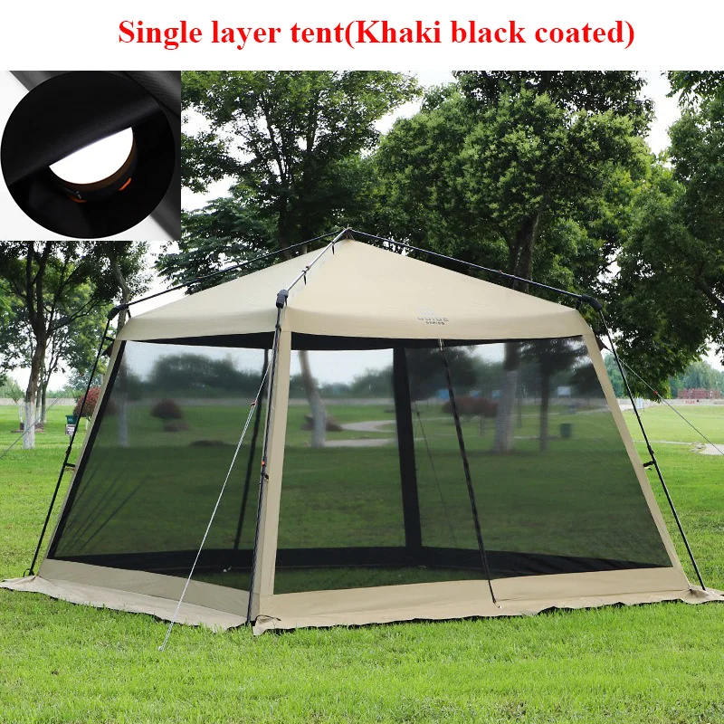 Semi-Automatic Tent Single Layer with Black/Silver Coated Rain-proof Mosquito Barbecue Sunshade Pergola UV Large Space Tourist