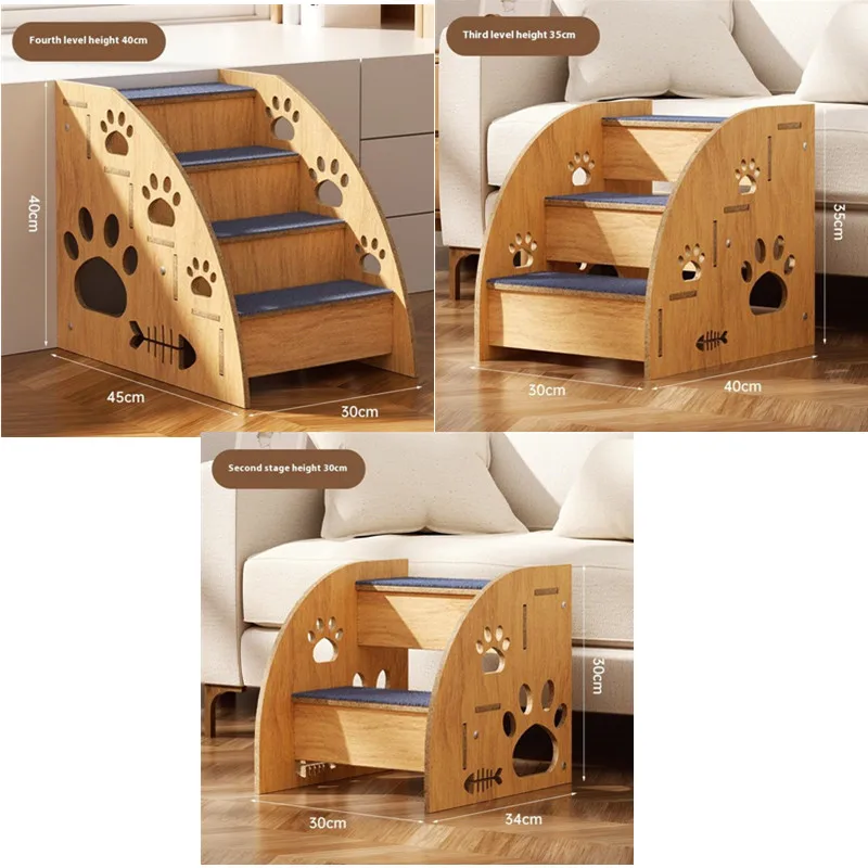 

2/3/4 Pet Staircase Small Dog Sofa Bedside Small Steps Non slip and Wear resistant Climbing Ladder Elderly Dog Supplies for Home