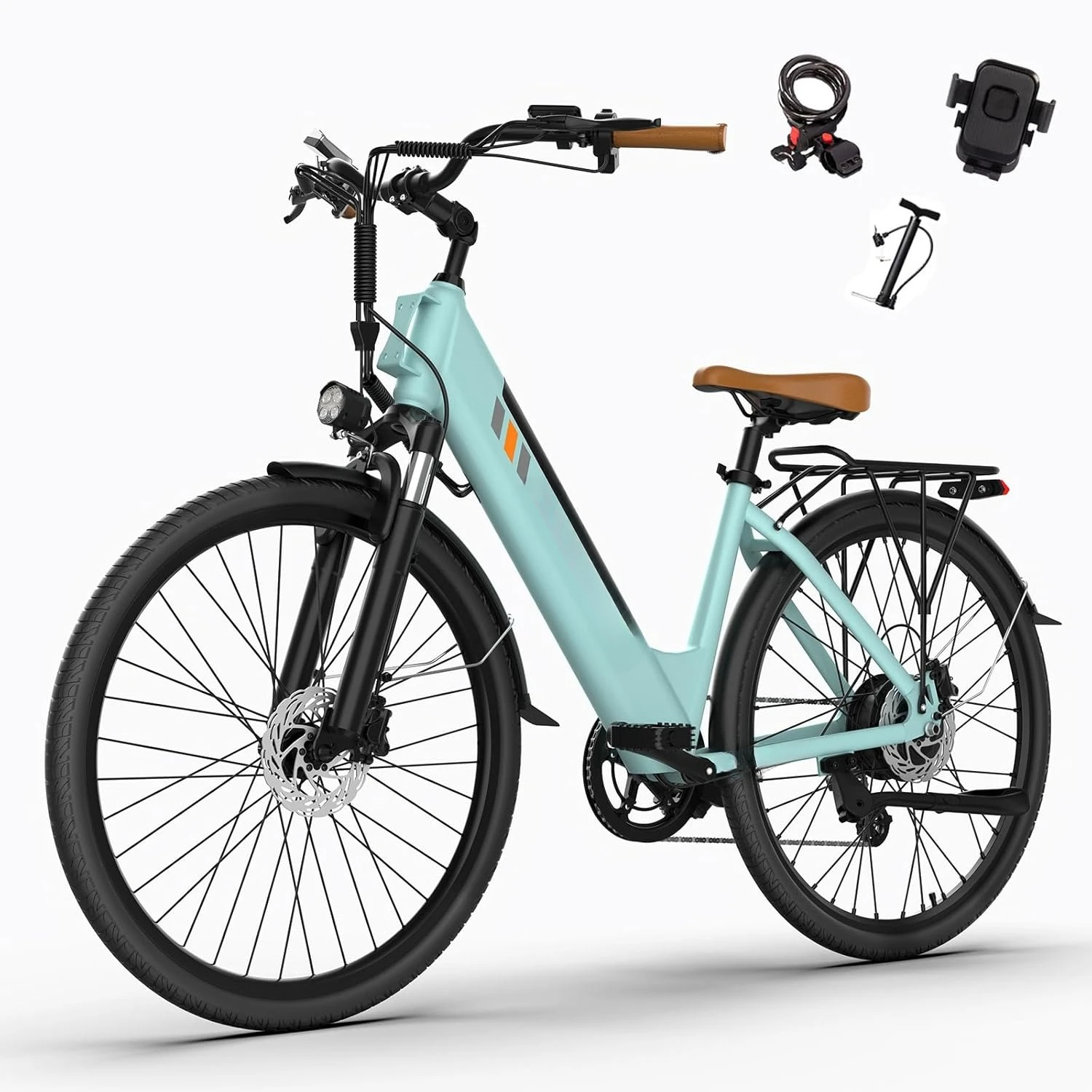 

1000W 28MPH City Cruiser Ebike 48V 13Ah Battery 70Mi 7-Speed Dual Disc Brake Commute Mountain Custom
