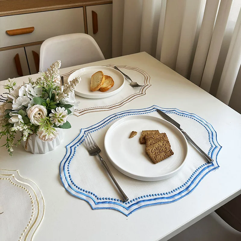 Y2k خمر الفرنسية الدانتيل الجدول حصيرة المطرزة المناديل مفرش المائدة الزخرفية الرعوية قابل للغسل طاولة دانتيل مكان حصيرة 2025 جديد #1