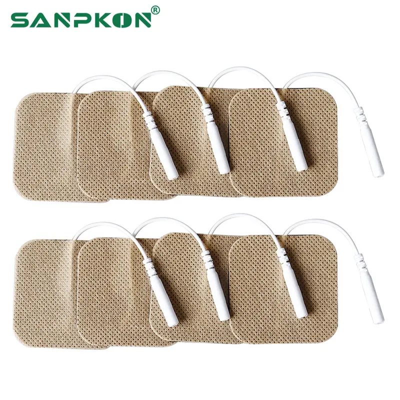 

5x5cm Reusable Tens Self Adhesive Gel Electrode Pads 2.0mm Electrodes for EMS Digital Therapy Massager Muscle Stimulation Health