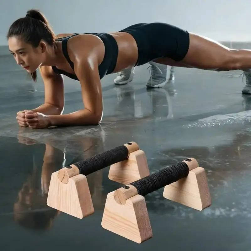 Wooden Push-up Bar, Push-up Handle, Home Bodyweight Training Equipment, Floor Handle, Inverted Push-up Handle, Suitable