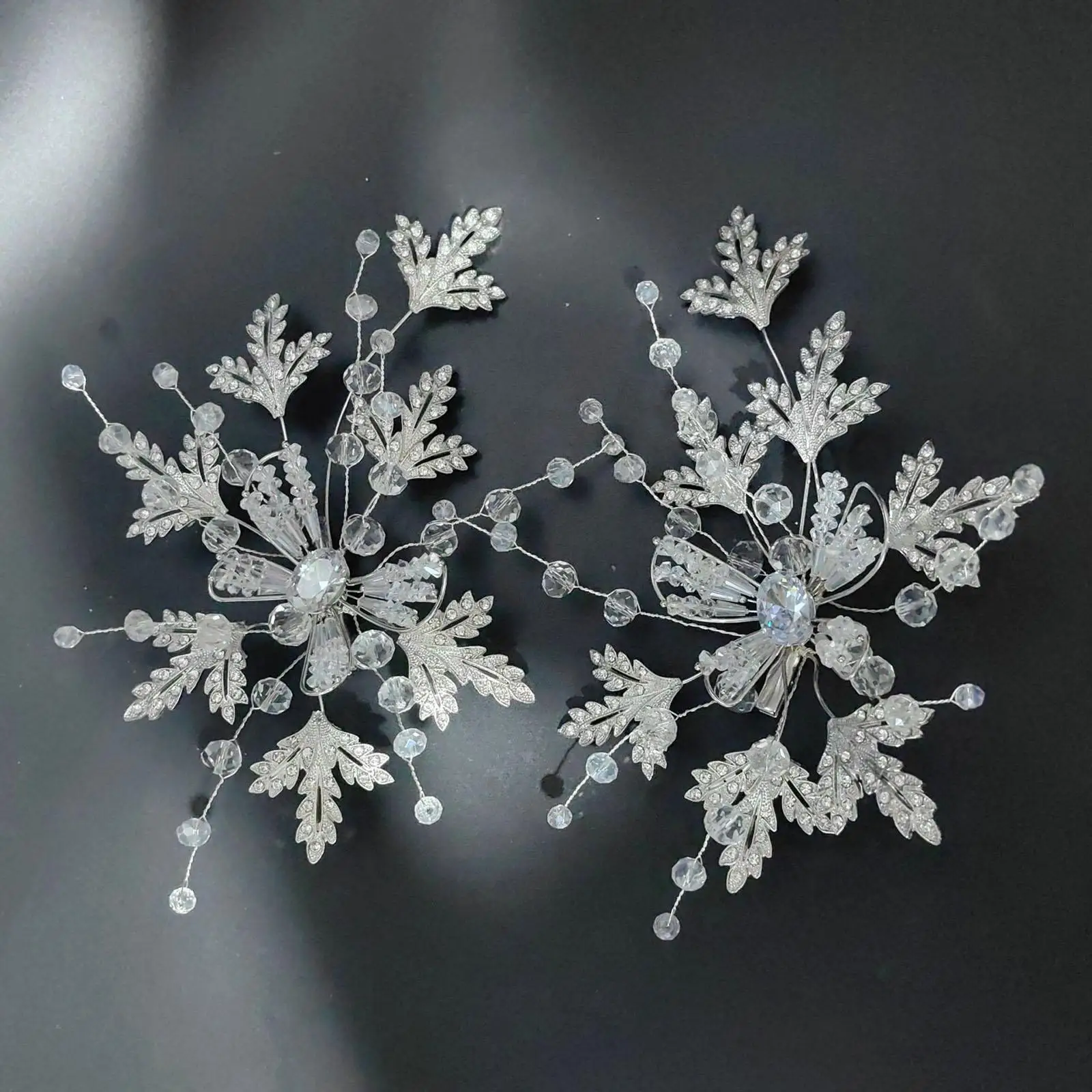 

2Pcs Bridal Hair Clip Rhinestone Novelty Gift Wedding Holiday Portable Hairpin