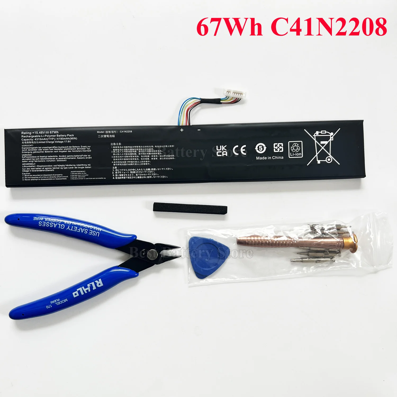 C41N2208 Battery For ASUS ROG ALLY Gaming Handheld series of RC71L/PC71L Expand high capacity of 74Wh mod upgrade Free all Tools image 3