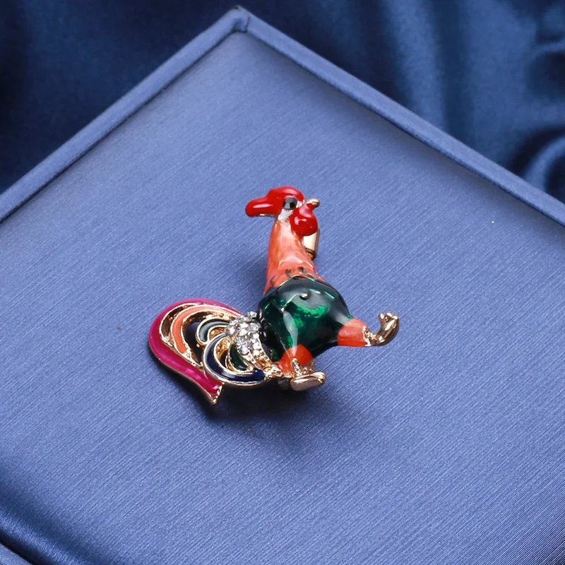 Funny Enamel Chicken Brooches Women Colors Rooster Cock Party Casual Brooch Pins Gifts