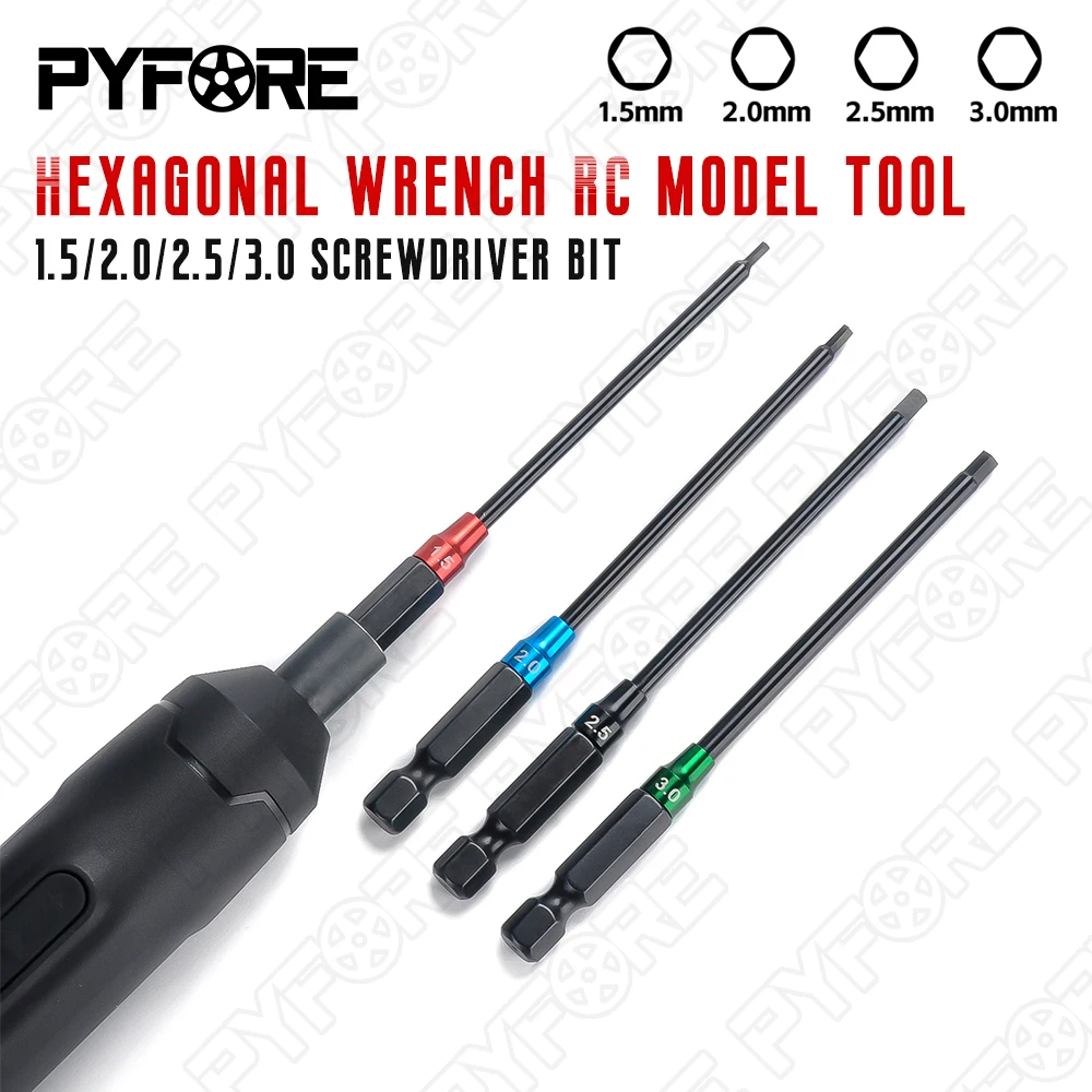 PYFORE 1.5/2.0/2.5/3.0 Tête de tournevis hexagonale Clé hexagonale Outil pour modèle RC Hex RNA-6802