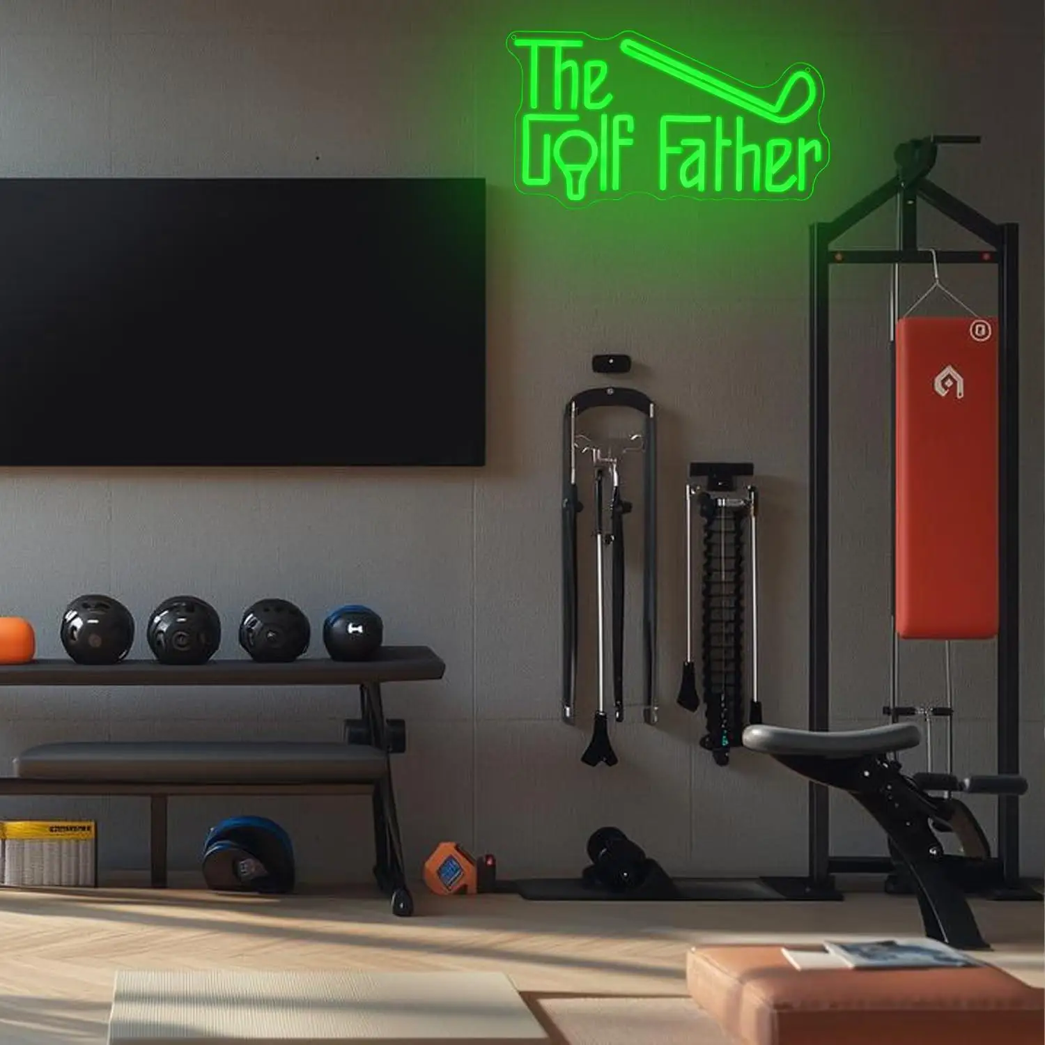 The Golf Father Neon Sign USB Dimmable LED Light for Golf Course Man Cave Bedroom Boys Garage Office Golf Themed Wall Art Decor view 5