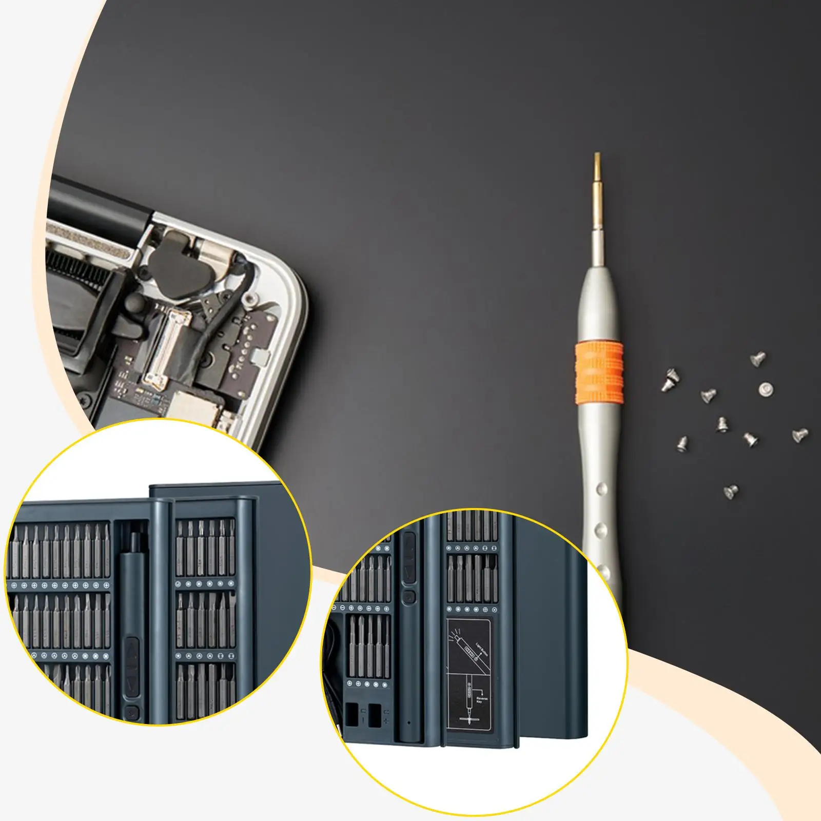 Kit Destornillador Eléctrico Profesional Práctico Precisión 3.7V Recargable 75