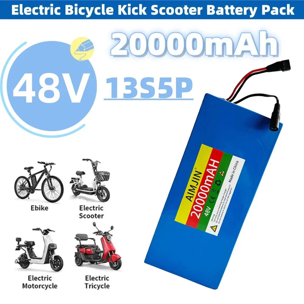 48 V 20 Ah 18650 Lithium-Akku 13S5P 1000 W Akku + 54,6 V 2 A Ladegerät