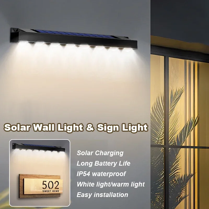 

4/6/8LED Solar Wall Light Solar Powered Lamp Outdoor Waterproof Garden Decor Lights Balcony Staircase Fence Atmosphere Lighting