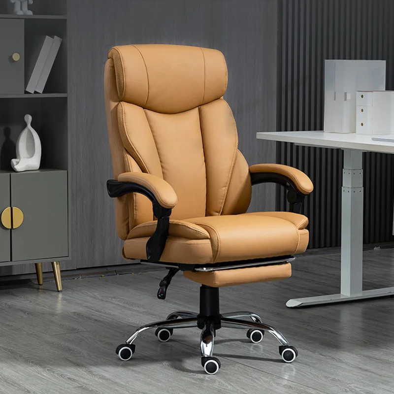 Leather Relax Office Chair Support Adjustable Modern Designer Ergonomic Chair Comfy Rolling Room Silla Oficina Office Furniture