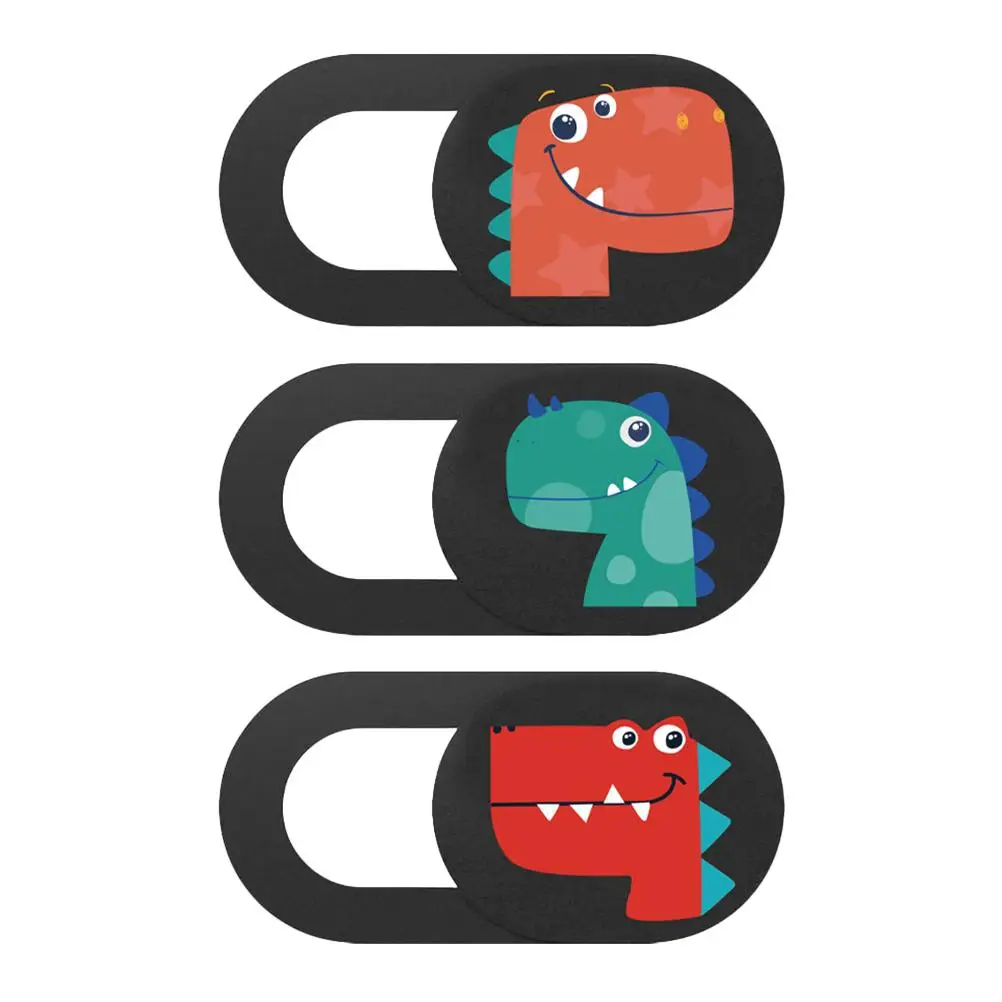 

3 Pcs Webcam Cover Ultra Thin Laptop Camera Privacy Slider Dinosaur Lens Protector Colorful Easy Apply Remove No Trace