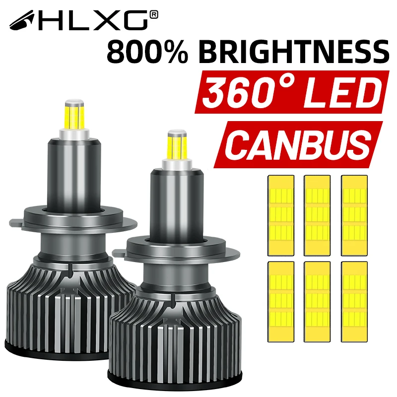 3D 360 H7 Led Canbus No Error Car Headlights Bulbs H8 H11 H4 H1 H3 HB3 9005 HB4 9006 9012 Automotive Fog Lights Turbo Mini Lamp