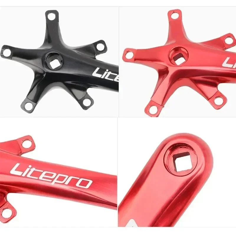 Litepro 130 BCD Chainring Square Connecting Rods Crankset 45T 47T 53T 56T 58T Bicycle Crank and Chainwheel for Gravel Road Bike