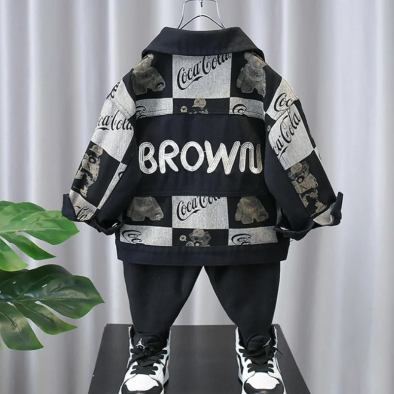 

Boys Coat Jacket Cotton Outerwear Windbreak 2024 Laple Spring Autumn Overcoat High Quality Children's Warm Clothing
