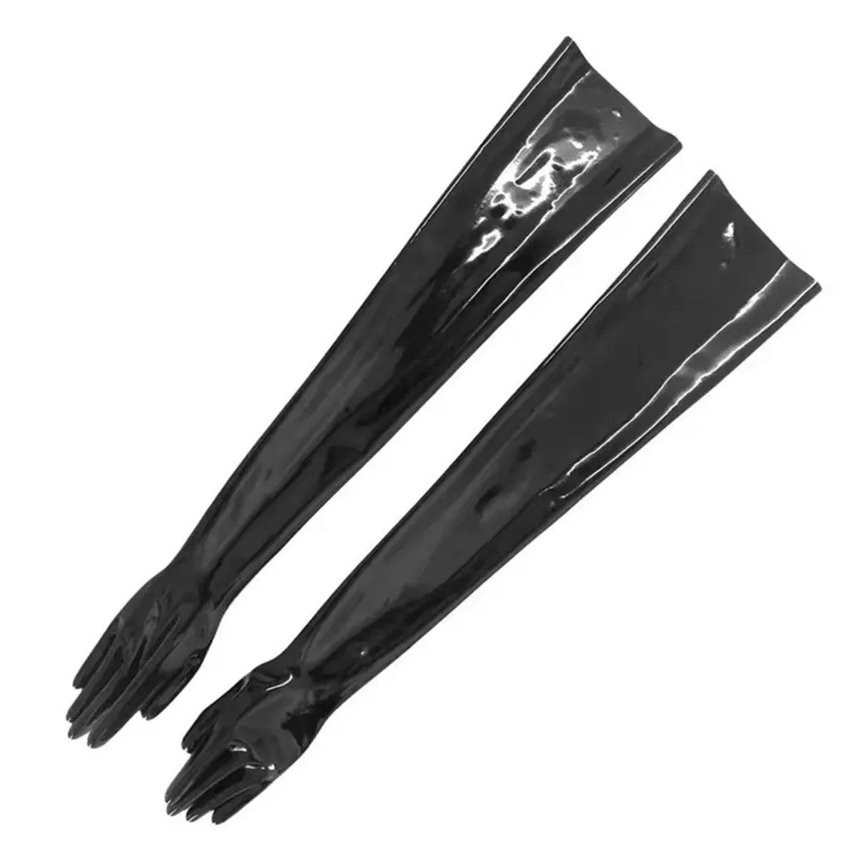 

Черные латексные резиновые перчатки, фетиш-наручные бесшовные длинные перчатки до плеч, костюмы на Хэллоуин