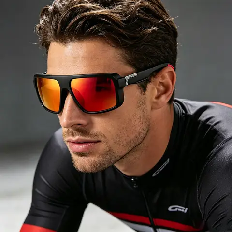 Polarized Sports Sunglasses for Men Women,Fishing Driving Rectangular Goggles UV400 Protection