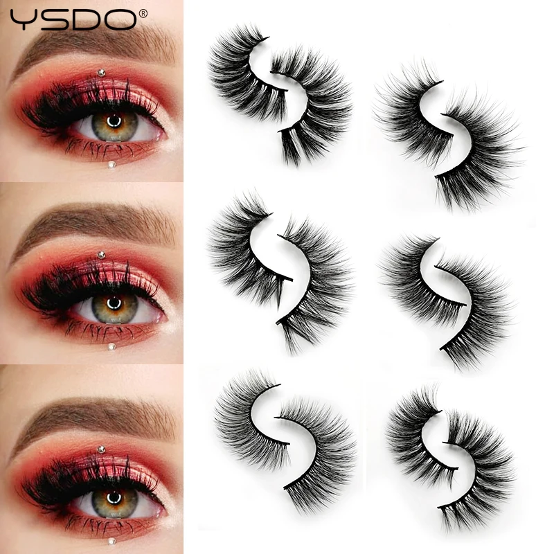 3/5 Pairs 3D Mink False Eyelashes, Natural Look