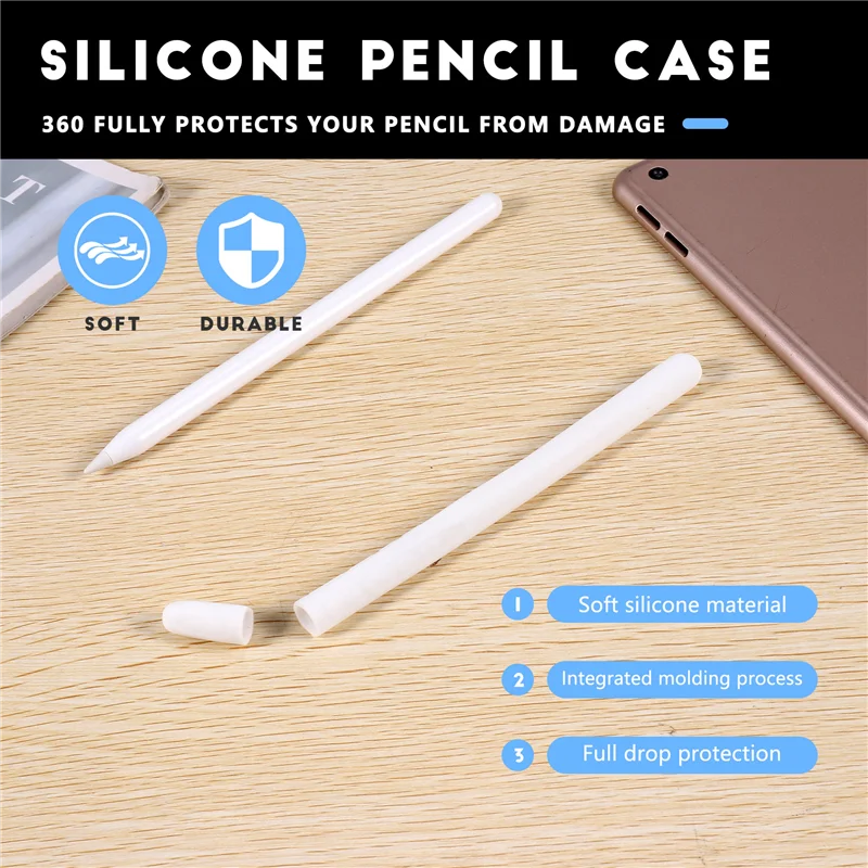 Stylus Pen Protective Cover For  Pencil 2 Cases Portable Soft Silicone Pencil Case Accessory