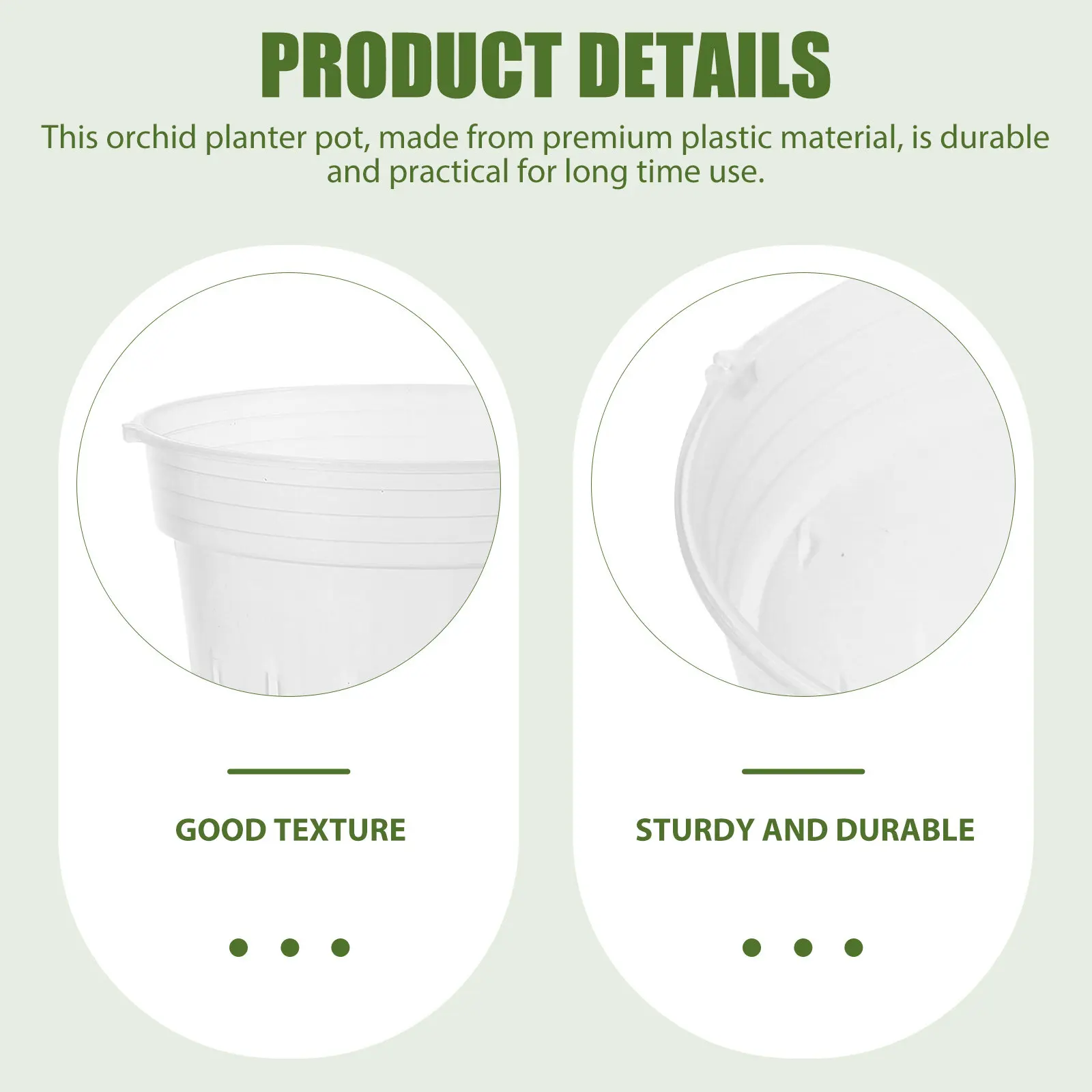 

1Set Decorative Flowerpot for Orchids High Quality Plastic Material Root Control Design Suitable for Office Indoor Space Tidy